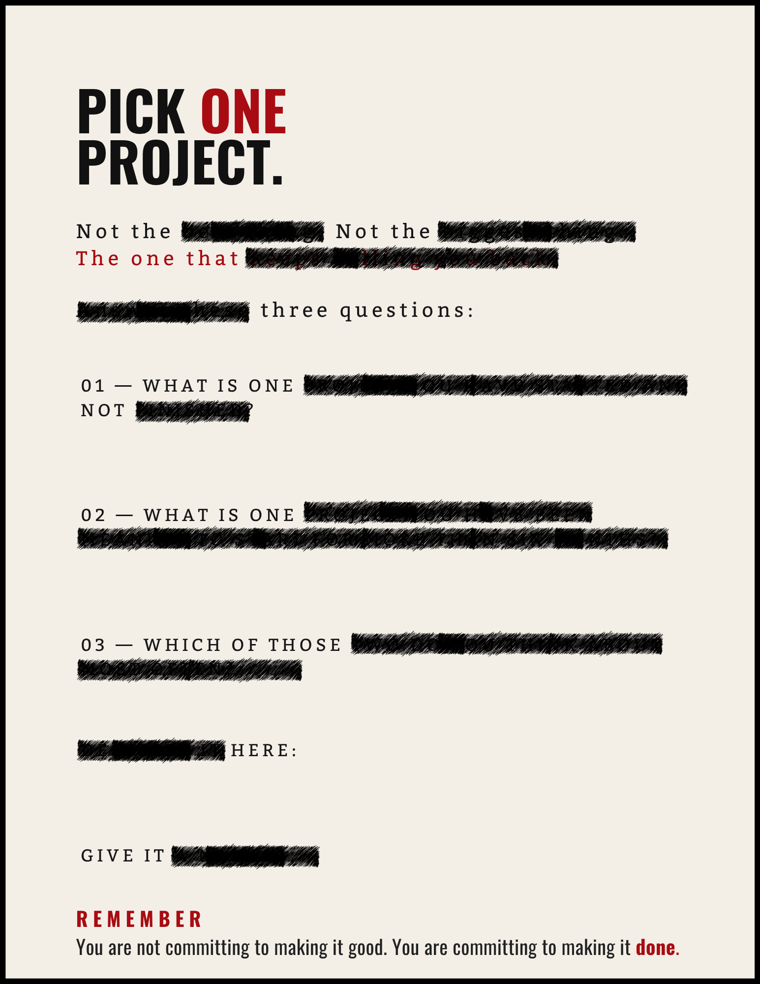 Finish One Project - Volume Three